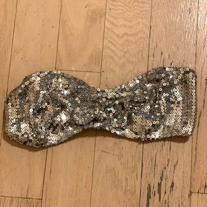 Urban Outfitters silver sequin bandeau